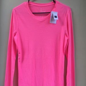 NWT Gap long sleeve neon pink tee